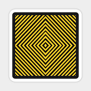 HIGHLY Visible Yellow and Black Line Kaleidoscope pattern (Seamless) 13 Magnet