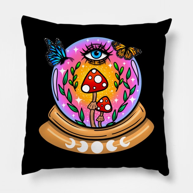 Third eye crystal ball Pillow by Thisuniquevibe