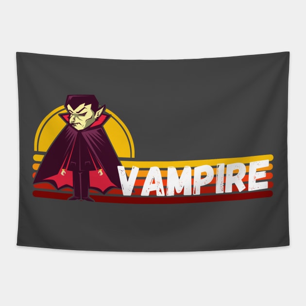 Vintage Retro Vampire Halloween Costume For Men, Women, Kids Tapestry by Lone Wolf Works