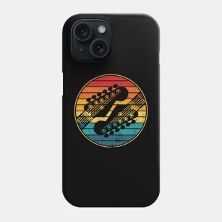 Retro Vintage Circle Sunset Electric Guitar Headstock Phone Case