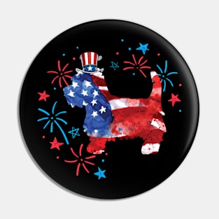 Westie  Uncle Sam Hat 4Th Of July Pin