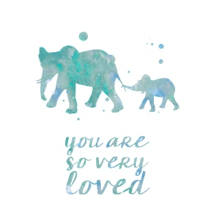 Elephant You Are So Very Loved Watercolor Painting T-Shirt