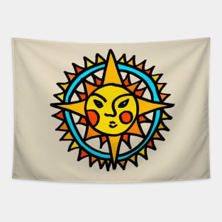 Yellow Sun Mandala Tapestry