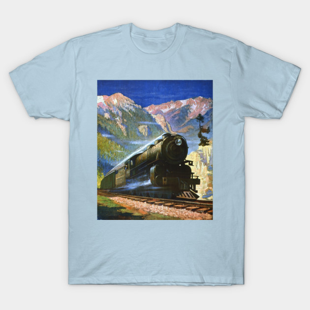 Disover Steam Train Montana Rockies by Gustav Krollman - Steam Train - T-Shirt