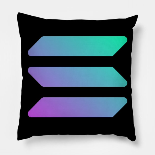 Solana (SOL) Logo Crypto Pillow by cryptogeek