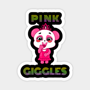 Panda Girl Pink Giggles Magnet