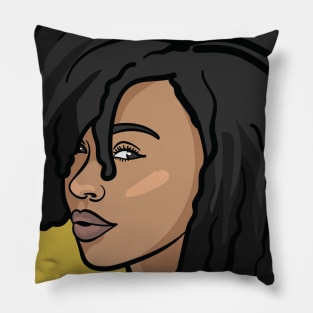 Black Woman Natural Hair Profile Pillow