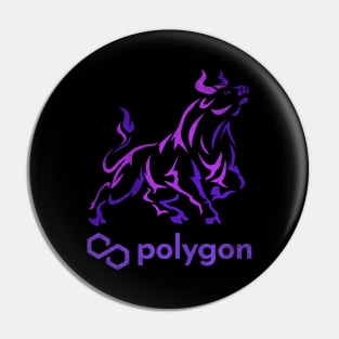 Vintage Bull Market Polygon Matic Coin To The Moon Crypto Token Cryptocurrency Wallet Birthday Gift For Men Women Kids Pin