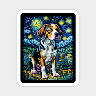 Beagle in starry night Magnet