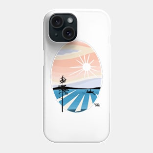 Sunset rowing boat Phone Case