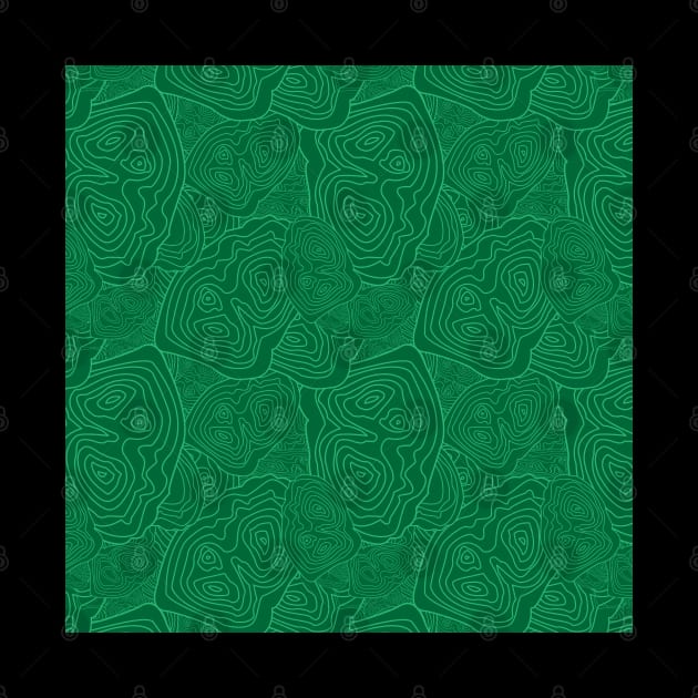 Topographic Map Pattern Green Version by Design_Lawrence