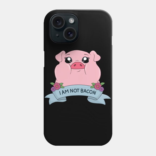 I am not bacon - Cute pig Phone Case by valentinahramov