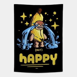 happy banana cat, funny meme crying banana cat Tapestry