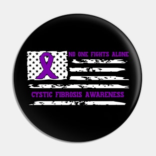 No One Fights Alone Cystic Fibrosis Awareness Pin