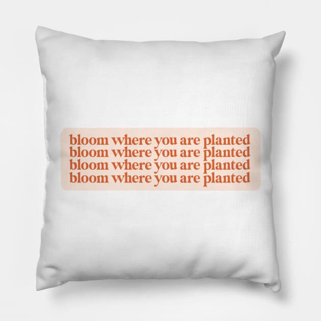 bloom where you are planted Pillow by andienoelm