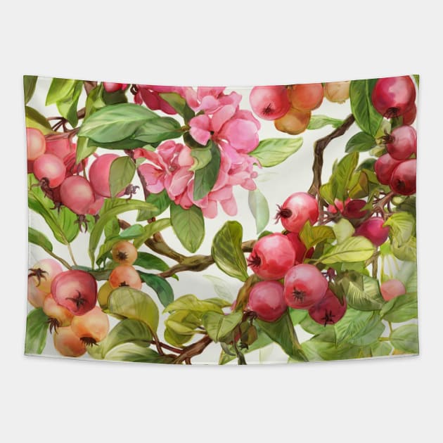 Watercolor apple Tapestry by orsinha