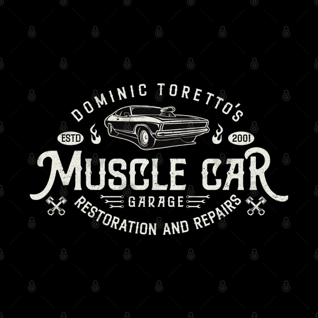 Toretto's Muscle Car Garage by Alema Art