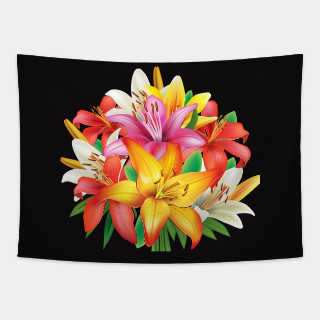 COLORFUL LILIES Tapestry by HERE U ARE