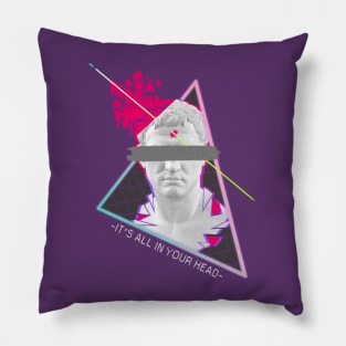 It's All In Your Head - Vaporwave Aesthetics Pillow