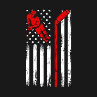 Hockey American Flag T-Shirt