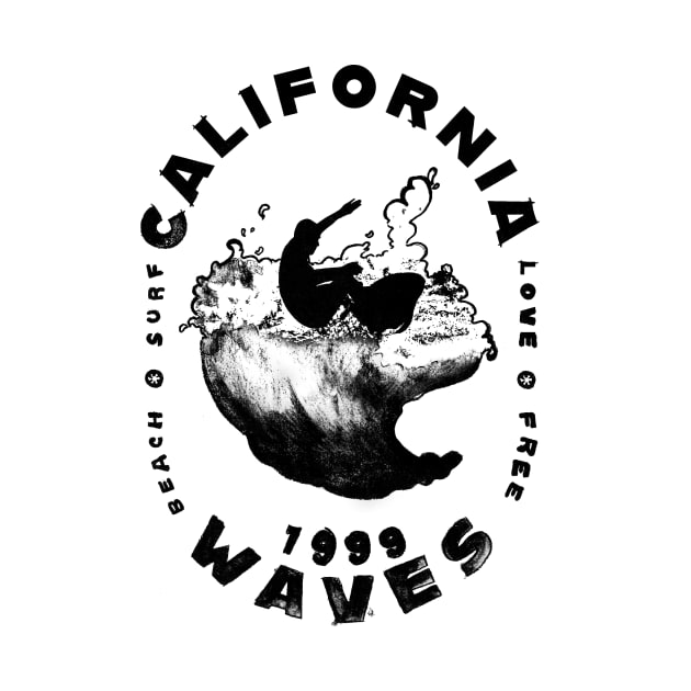 California Cool Surf - Cali Waves by nattsart