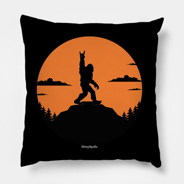 Bigfoot is back! Pillow by DizzySpells Designs
