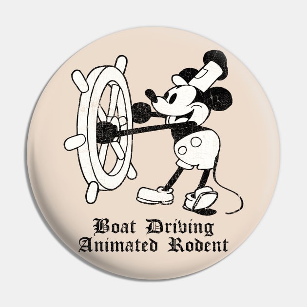 Boat Driving Animated Rodent Pin by DrumRollDesigns