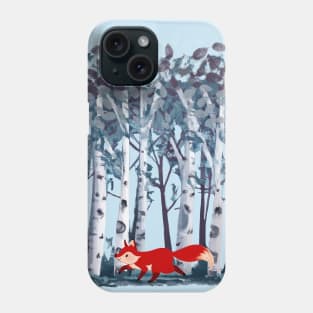 The Birches, fox and watercolor style Phone Case