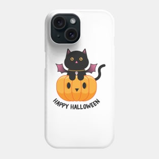 Black cat in a pumpkin Phone Case