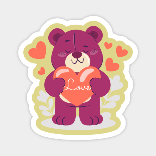 Bear with heart Magnet