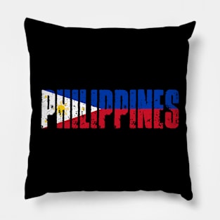 Philippines Flag Art Vintage Pillow