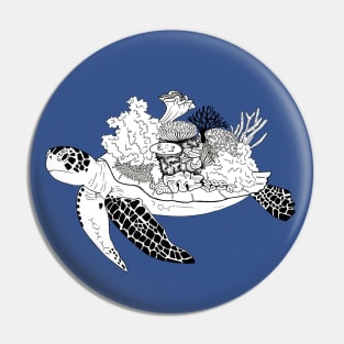 Coral Turtle Pin