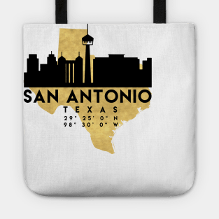 San Antonio Texas Skyline Map Art Tote