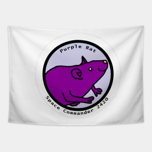 Portrait of Space Commander Purple Rat Tapestry