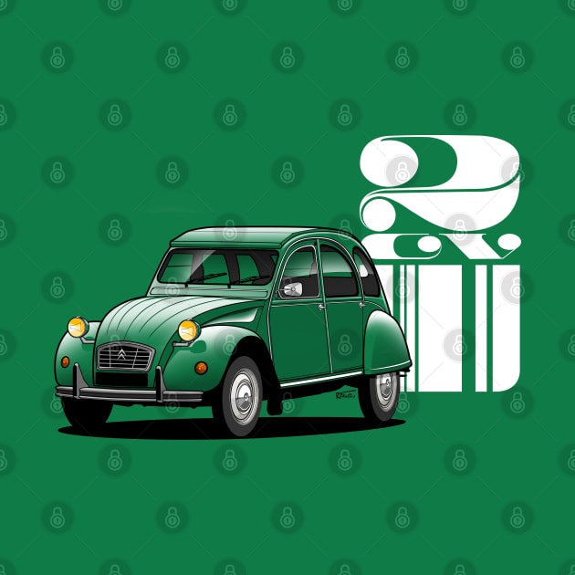 2CV 6 transparent illustration by RJW Autographics