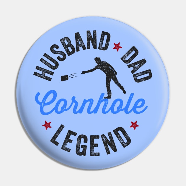 Cornhole Shirt Vintage Funny Husband Dad Cornhole Legend Pin by Happy Lime