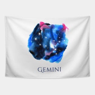 Gemini Zodiac Sign - Watercolor Star Constellation Tapestry