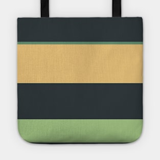 A singular pot-pourri of Silver Foil, Onyx, Slate Green, Pale Olive Green and Sand stripes. Tote