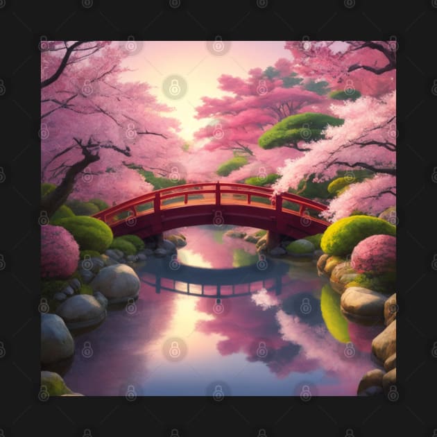 Cherry Blossom Trees in a Fantasy Garden by CursedContent