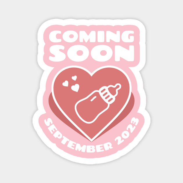 Baby Announcement. Feeding Bottle. Coming soon. September 2023 birthday Magnet by KOTYA