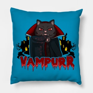 cat vampire halloween Pillow