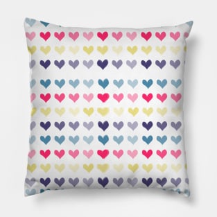 Colorful 80s Rainbow Hearts Pillow