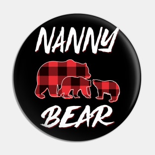 Nanny Bear Red Plaid Christmas Pajama Matching Family Gift Pin