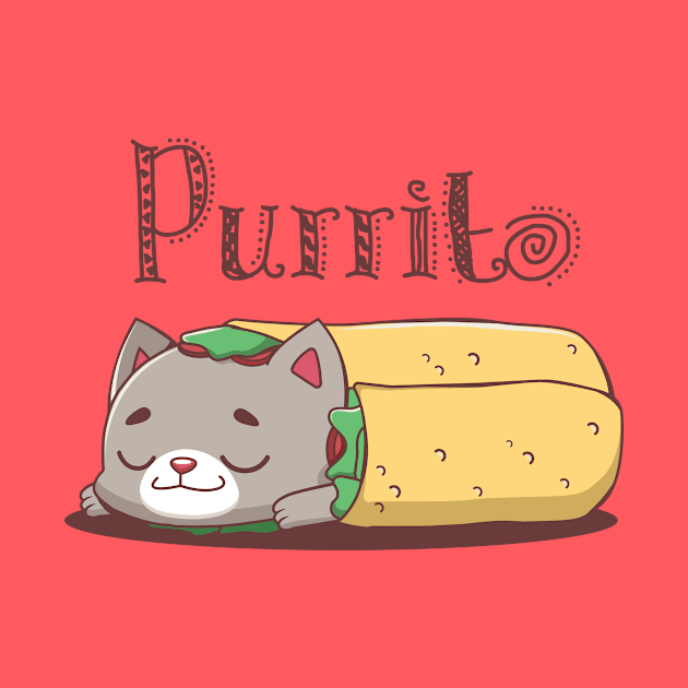 Purrito pun design by GazingNeko