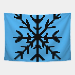 Black snowflake pixel art Tapestry