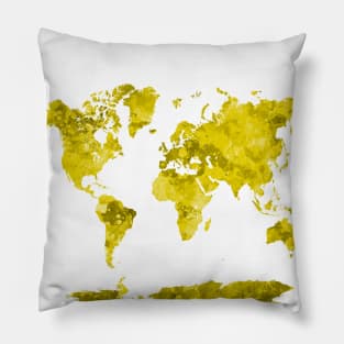 World map in watercolor Pillow