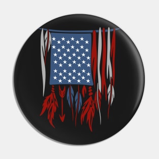 American Flag Feathers Pin