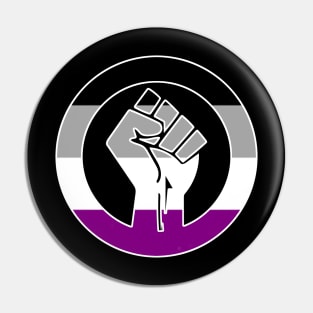 Black Lives Matter Fist Circled LGBTQ Flag Asexual Pin