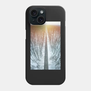 Road through winter forest Phone Case