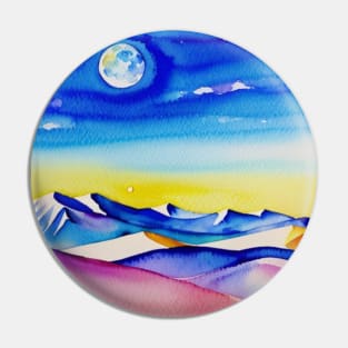 watercolor mountains vintage aesthetic Pin